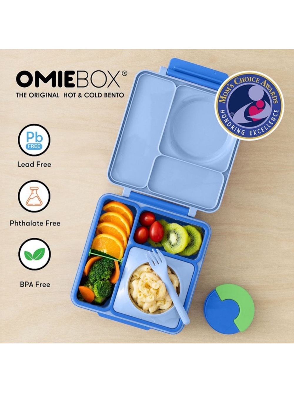 New OmieBox Blue Bento Lunch Box